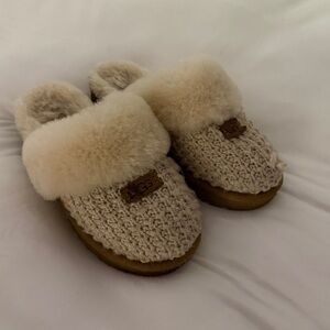 UGG Cozy Knit Shearling Lined Slip-On Slippers - Cream